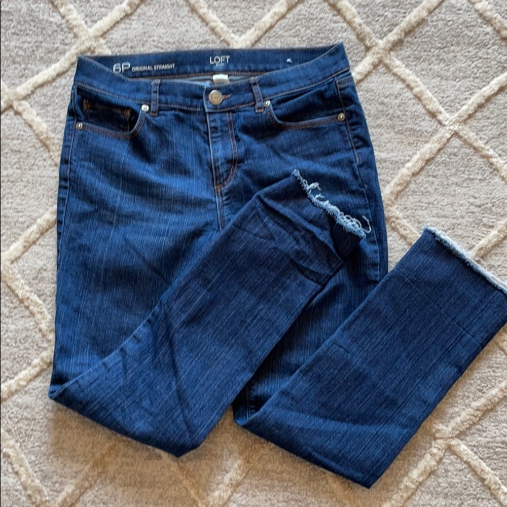 Loft cropped dark jeans.